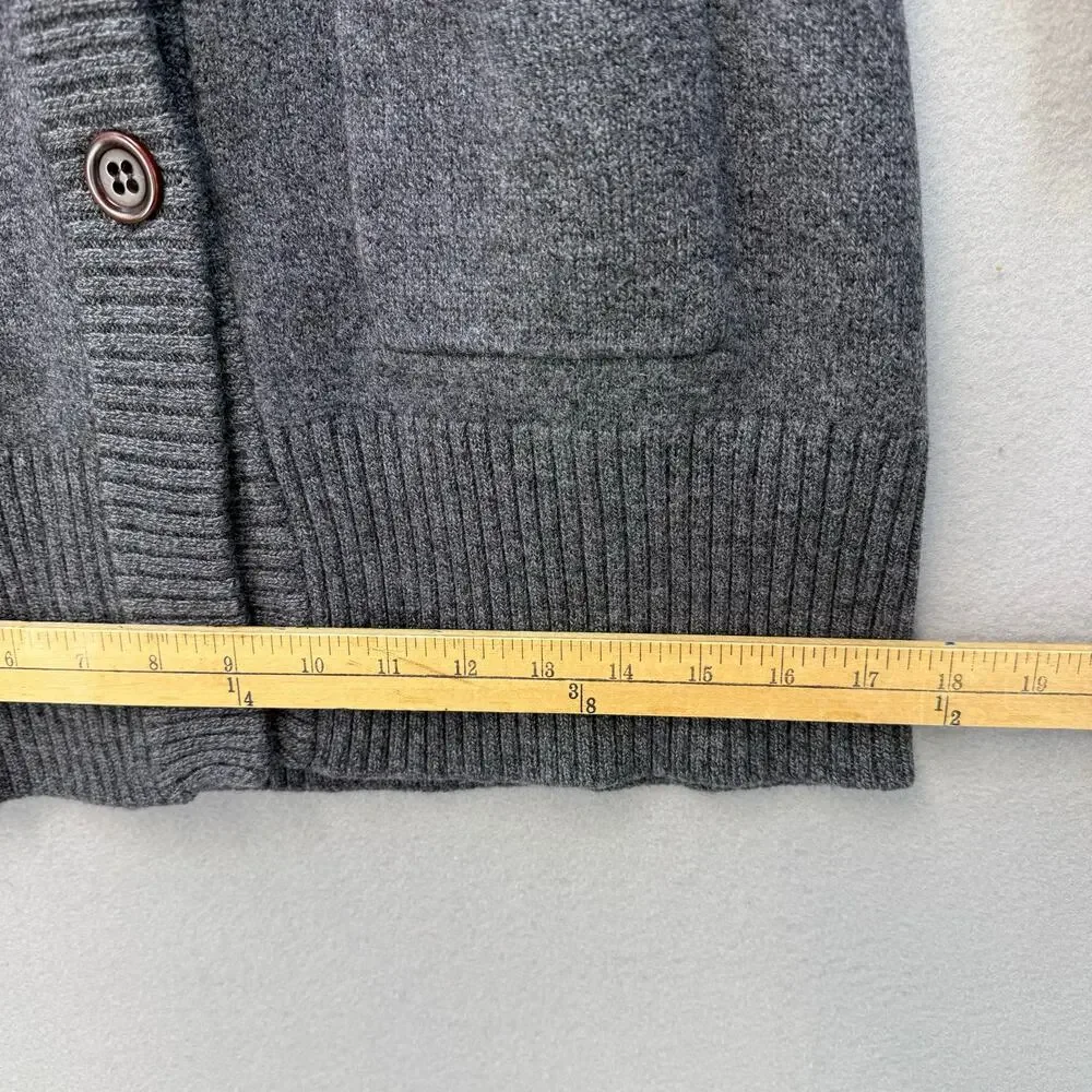 Eddie Bauer Cardigan Sweater Women's L Grey 100% Merino Wool Long Cozy - Picture 11 of 11